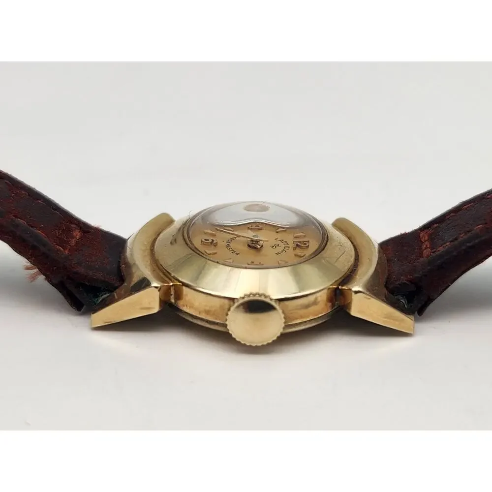 Vintage Lady Elgin 14k Gold Filled Shockmaster 21 Jewels Watch With Box- Rare